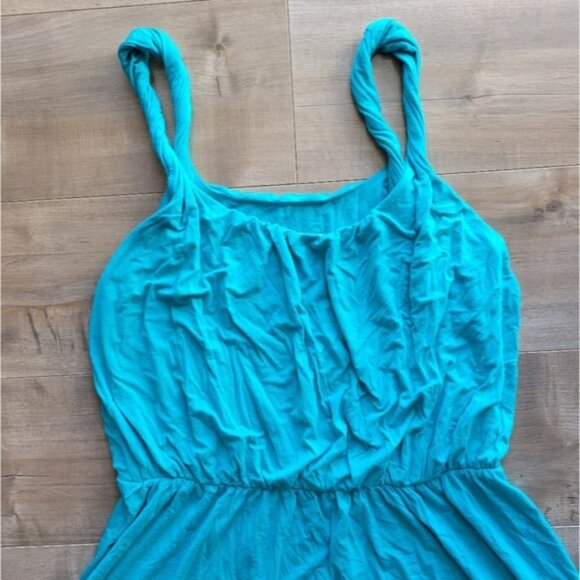 Ann Taylor Loft Women's Medium Maxi Dress Teal Twisted Straps - Picture 2 of 6